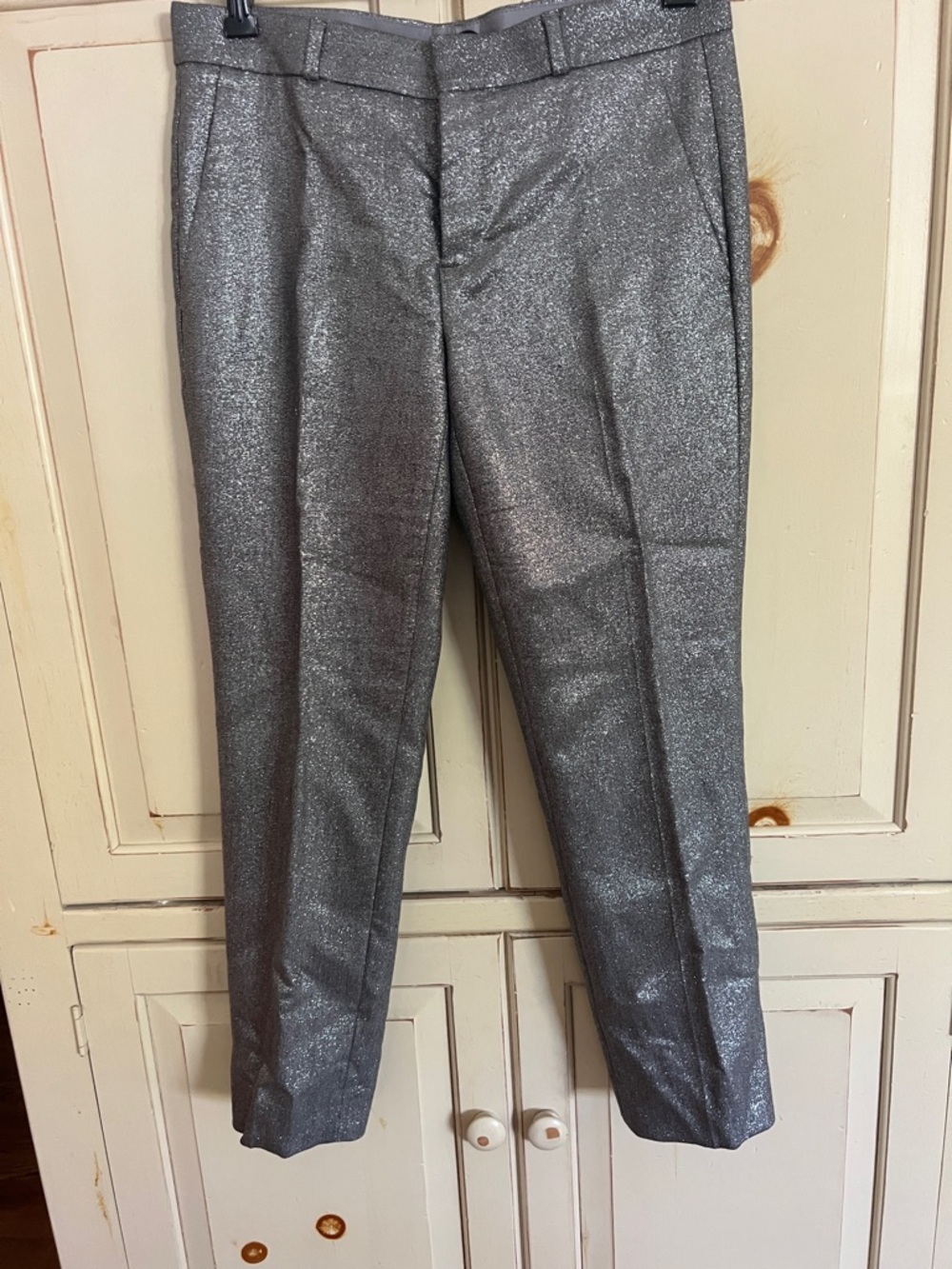 Banana Republic Silver Metallic Dress Trousers